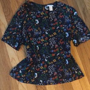 Vintage Style Floral Print Blouse